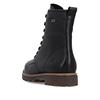 Remonte Laced Gum Sole Biker Boot - Black Leather